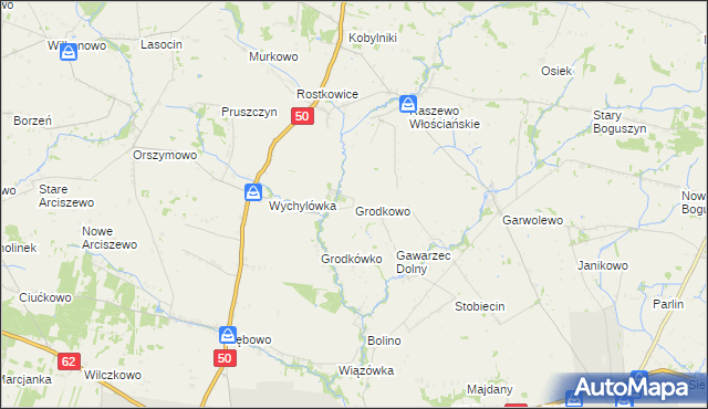 mapa Grodkowo gmina Wyszogród, Grodkowo gmina Wyszogród na mapie Targeo