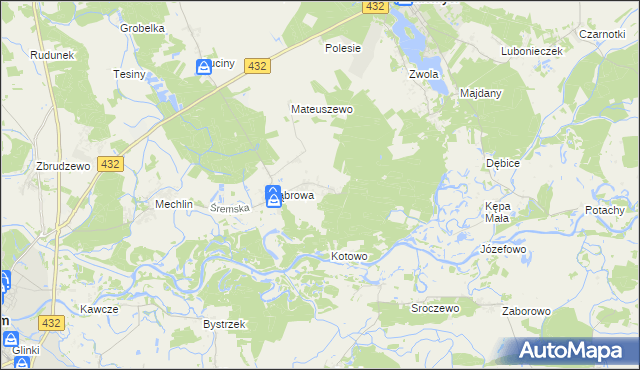 mapa Grodzewo, Grodzewo na mapie Targeo