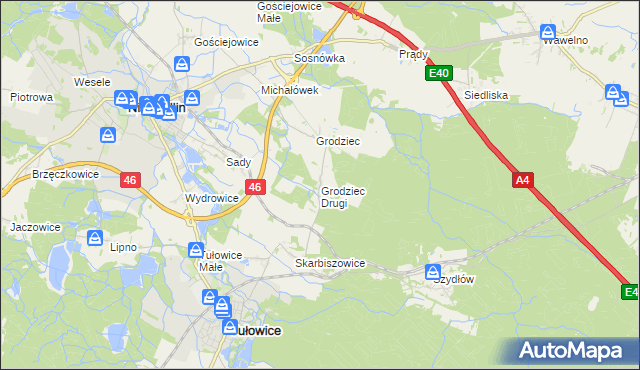 mapa Grodziec Drugi, Grodziec Drugi na mapie Targeo