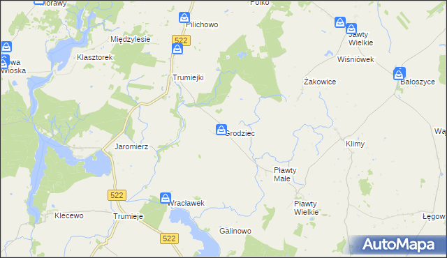 mapa Grodziec gmina Prabuty, Grodziec gmina Prabuty na mapie Targeo