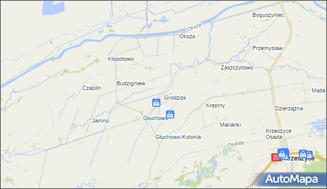 mapa Grodzisk gmina Słońsk, Grodzisk gmina Słońsk na mapie Targeo