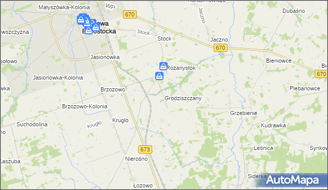 mapa Grodziszczany, Grodziszczany na mapie Targeo