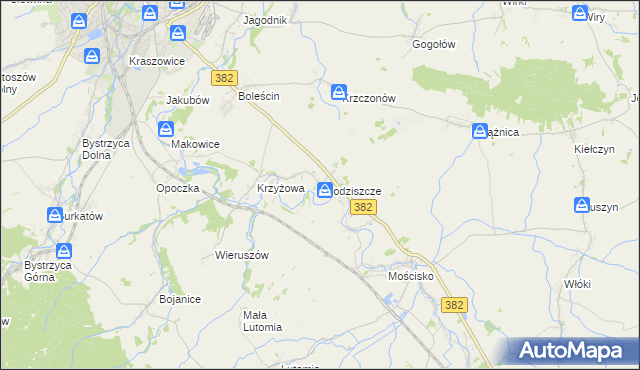 mapa Grodziszcze gmina Świdnica, Grodziszcze gmina Świdnica na mapie Targeo