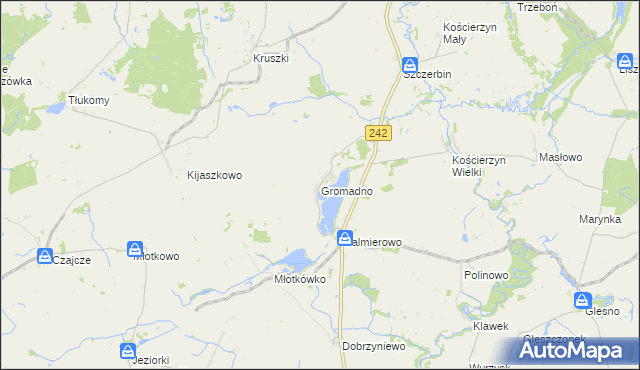mapa Gromadno gmina Wyrzysk, Gromadno gmina Wyrzysk na mapie Targeo