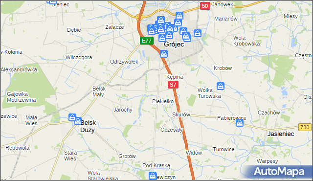 mapa Grudzkowola, Grudzkowola na mapie Targeo