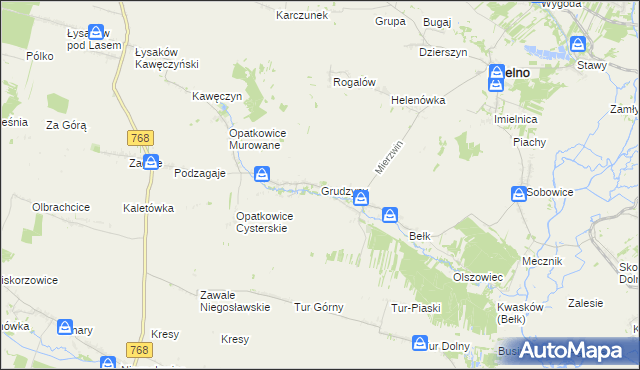 mapa Grudzyny, Grudzyny na mapie Targeo