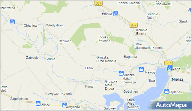 mapa Gruszka Duża-Kolonia, Gruszka Duża-Kolonia na mapie Targeo