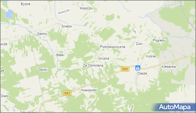 mapa Gruzka, Gruzka na mapie Targeo