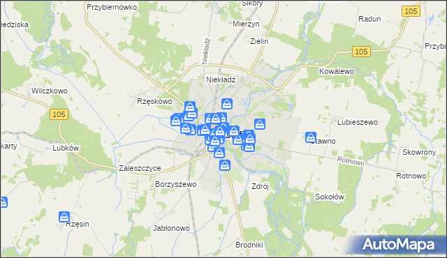 mapa Gryfice, Gryfice na mapie Targeo