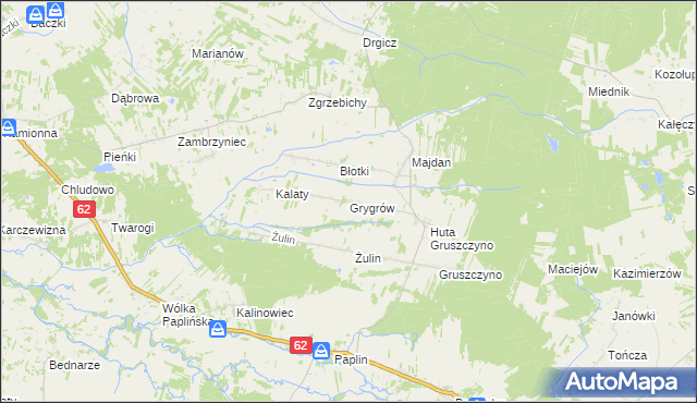 mapa Grygrów, Grygrów na mapie Targeo