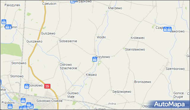 mapa Grzybowo gmina Września, Grzybowo gmina Września na mapie Targeo