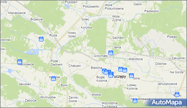 mapa Grzymała, Grzymała na mapie Targeo