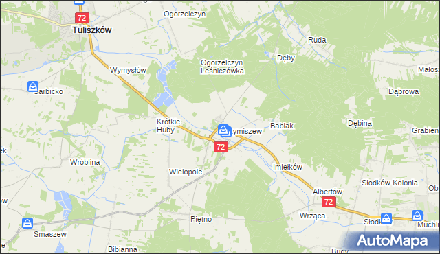 mapa Grzymiszew, Grzymiszew na mapie Targeo