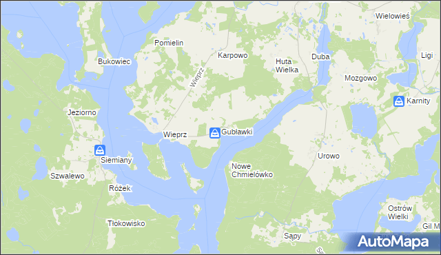 mapa Gubławki, Gubławki na mapie Targeo