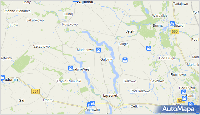 mapa Gulbiny, Gulbiny na mapie Targeo