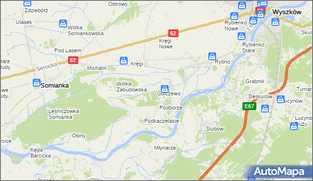 mapa Gulczewo gmina Wyszków, Gulczewo gmina Wyszków na mapie Targeo