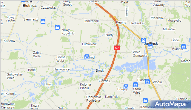 mapa Gutów gmina Jedlińsk, Gutów gmina Jedlińsk na mapie Targeo