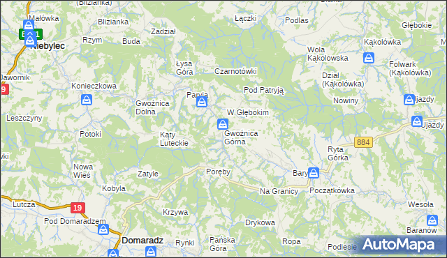 mapa Gwoźnica Górna, Gwoźnica Górna na mapie Targeo