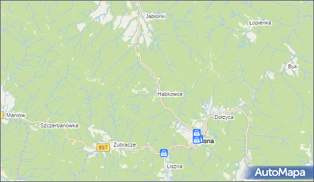 mapa Habkowce, Habkowce na mapie Targeo