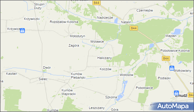 mapa Haliczany, Haliczany na mapie Targeo