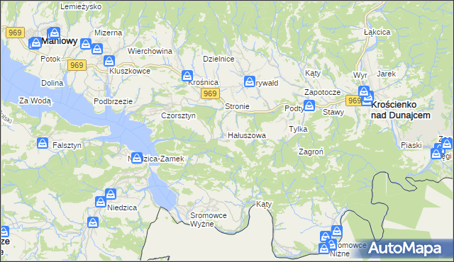 mapa Hałuszowa, Hałuszowa na mapie Targeo