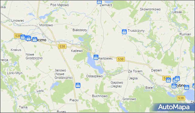 mapa Hartowiec, Hartowiec na mapie Targeo