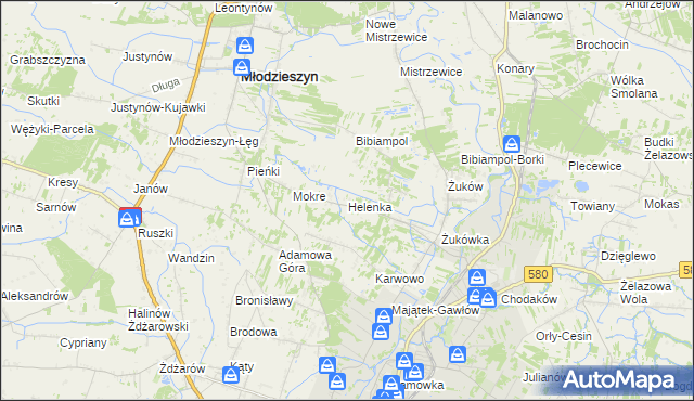 mapa Helenka, Helenka na mapie Targeo