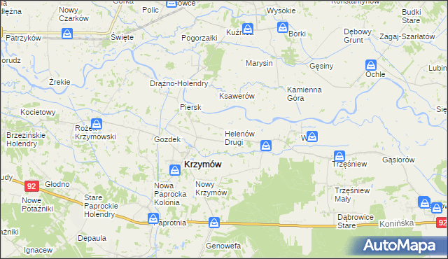 mapa Helenów Drugi gmina Krzymów, Helenów Drugi gmina Krzymów na mapie Targeo