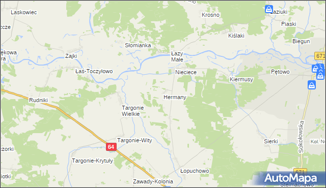 mapa Hermany, Hermany na mapie Targeo