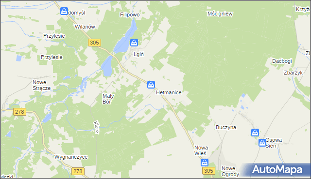 mapa Hetmanice, Hetmanice na mapie Targeo