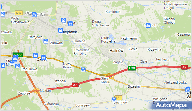 mapa Hipolitów gmina Halinów, Hipolitów gmina Halinów na mapie Targeo