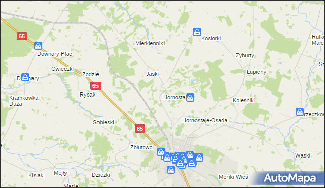 mapa Hornostaje, Hornostaje na mapie Targeo