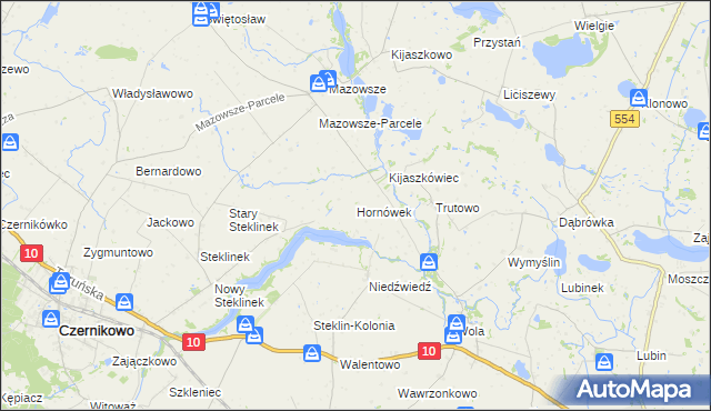 mapa Hornówek gmina Kikół, Hornówek gmina Kikół na mapie Targeo