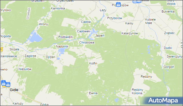 mapa Huby Kotfińskie, Huby Kotfińskie na mapie Targeo