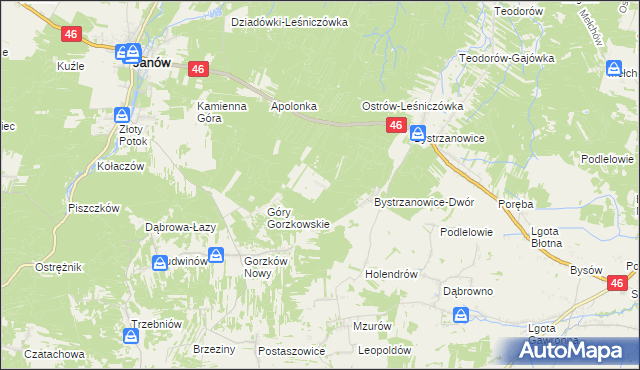 mapa Hucisko gmina Janów, Hucisko gmina Janów na mapie Targeo