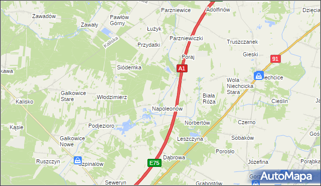 mapa Huta Porajska, Huta Porajska na mapie Targeo