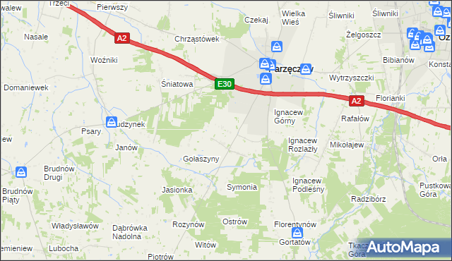 mapa Ignacew Parzęczewski, Ignacew Parzęczewski na mapie Targeo