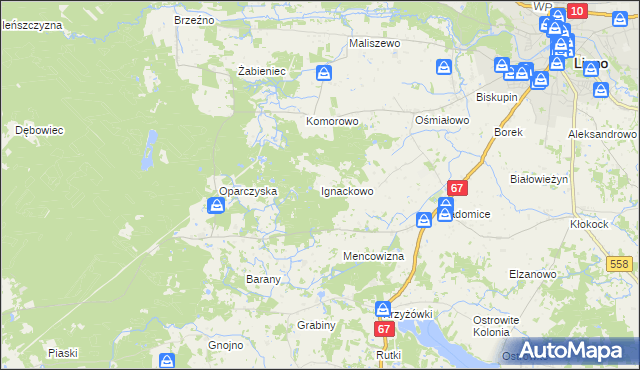 mapa Ignackowo, Ignackowo na mapie Targeo