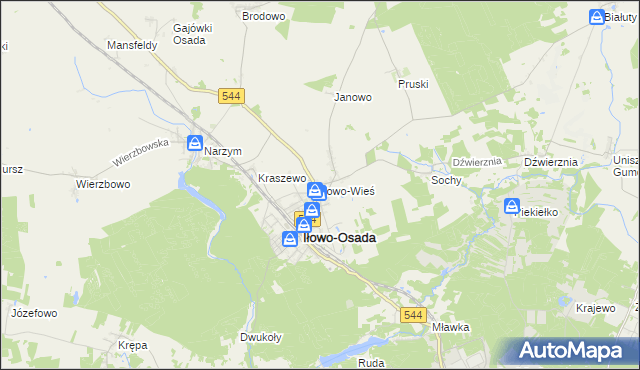mapa Iłowo-Wieś, Iłowo-Wieś na mapie Targeo