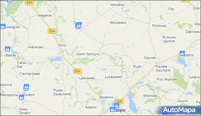 mapa Imbirkowo, Imbirkowo na mapie Targeo