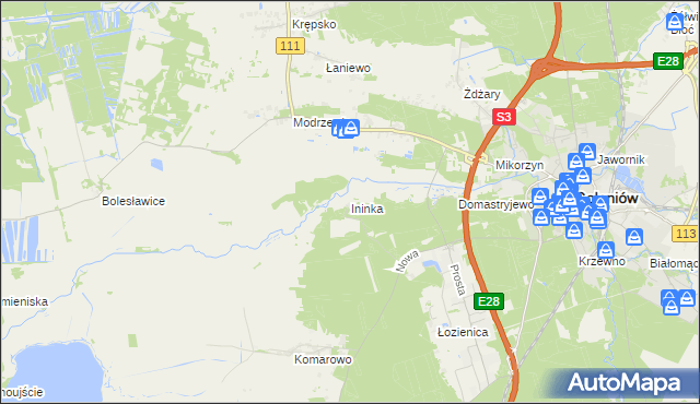 mapa Ininka, Ininka na mapie Targeo