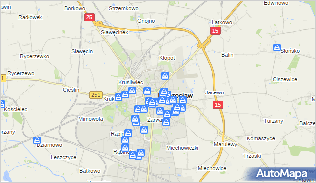 mapa Inowrocławia, Inowrocław na mapie Targeo