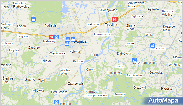 mapa Isep, Isep na mapie Targeo