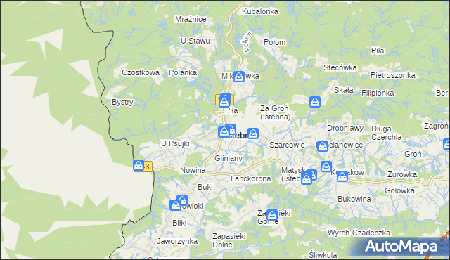 mapa Istebna, Istebna na mapie Targeo