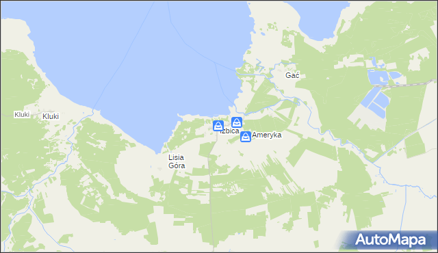 mapa Izbica gmina Główczyce, Izbica gmina Główczyce na mapie Targeo