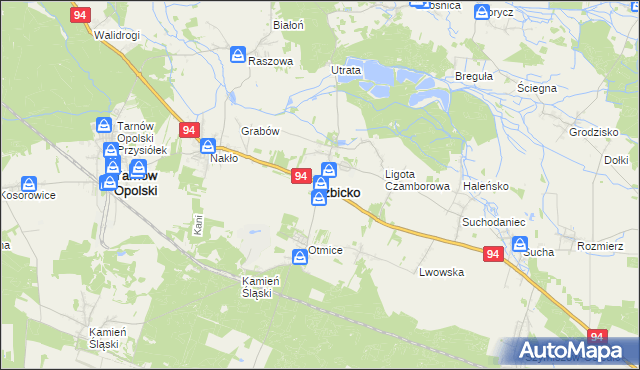 mapa Izbicko, Izbicko na mapie Targeo