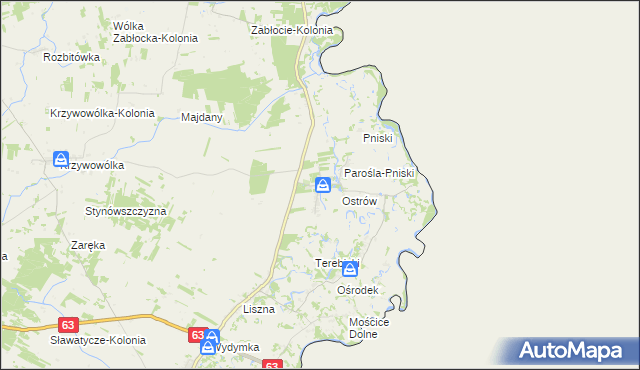 mapa Jabłeczna, Jabłeczna na mapie Targeo