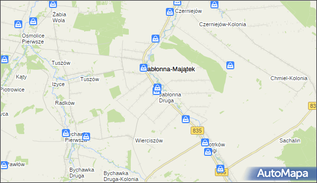 mapa Jabłonna Druga, Jabłonna Druga na mapie Targeo