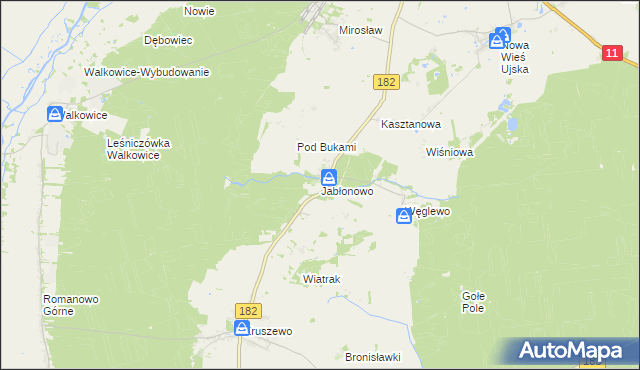 mapa Jabłonowo gmina Ujście, Jabłonowo gmina Ujście na mapie Targeo