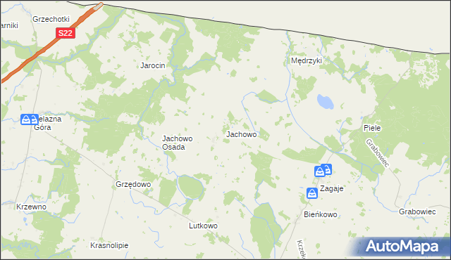 mapa Jachowo, Jachowo na mapie Targeo